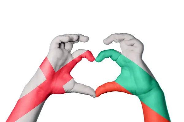 Anglia Bułgaria Serce Ręczny Gest Serca Ścieżka Wycinania — Zdjęcie stockowe