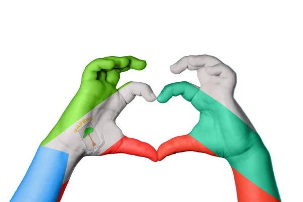 Äquatorialguinea Bulgarien Herz Handbewegung Die Herz Macht Clipping Path — Stockfoto