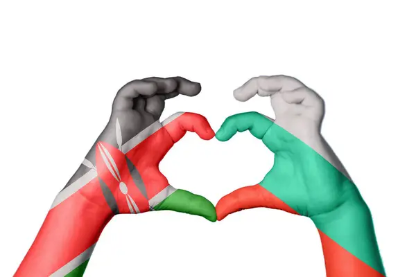 Кения Болгария Сердце Жест Руки Делает Сердце Клиппинг Путь — стоковое фото