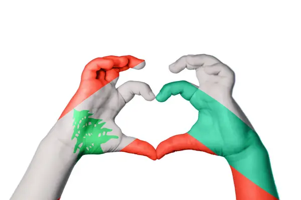 Libanon Bulgarien Herz Handbewegung Die Herz Macht Clipping Path — Stockfoto