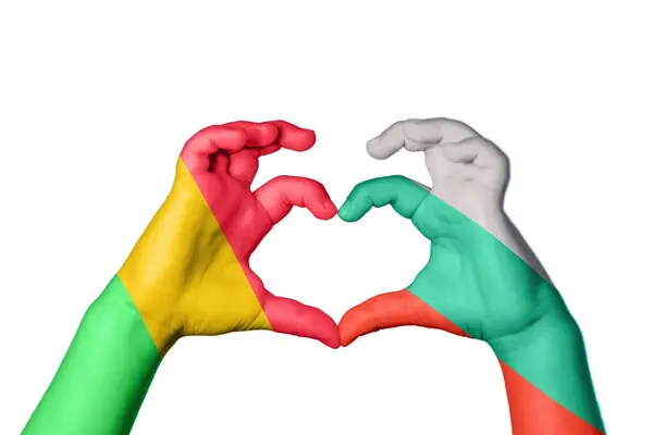 Mali Bulgaria Heart Hand Gesture Making Heart Clipping Path — Stock Photo, Image