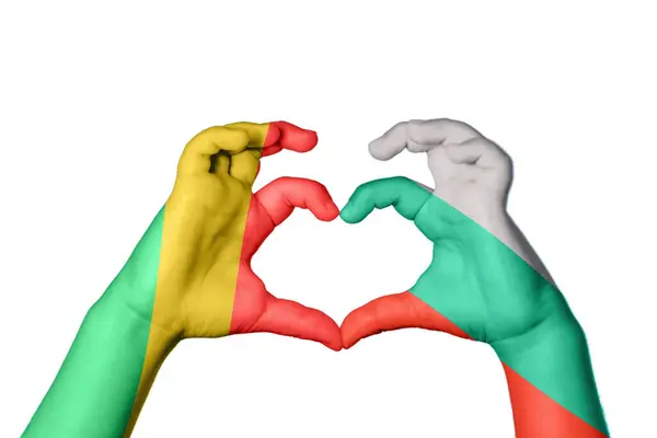コンゴ共和国 ブルガリア心臓 ハンドジェスチャー作り心臓 クリッピングパス — ストック写真