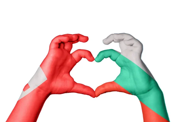 Tonga Bulgaria Herz Handbewegung Die Herz Macht Clipping Path — Stockfoto