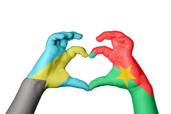 Bahamalar Burkina Faso Kalbi Hareketi Kalp Yapma Kırpma Yolu — Stok fotoğraf