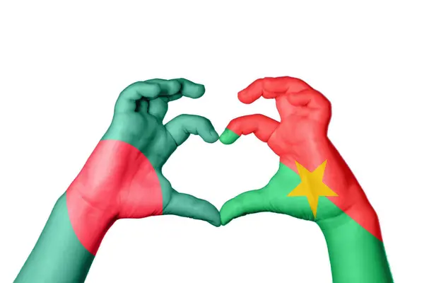 Bangladeş Burkina Faso Kalbi Hareketi Kalp Yapma Kırpma Yolu — Stok fotoğraf