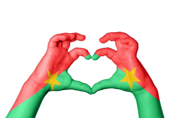 Burkina Faso Burkina Faso Hjärta Hand Gest Att Göra Hjärta — Stockfoto