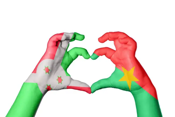 Burundi Burkina Faso Herz Handbewegung Die Herz Macht Clipping Path — Stockfoto