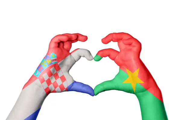 Croácia Burkina Faso Coração Gesto Mão Que Faz Coração Clipping — Fotografia de Stock