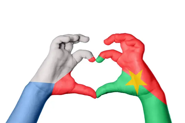 Çek Cumhuriyeti Burkina Faso Kalbi Hareketi Kalp Yapma Kırpma Yolu — Stok fotoğraf