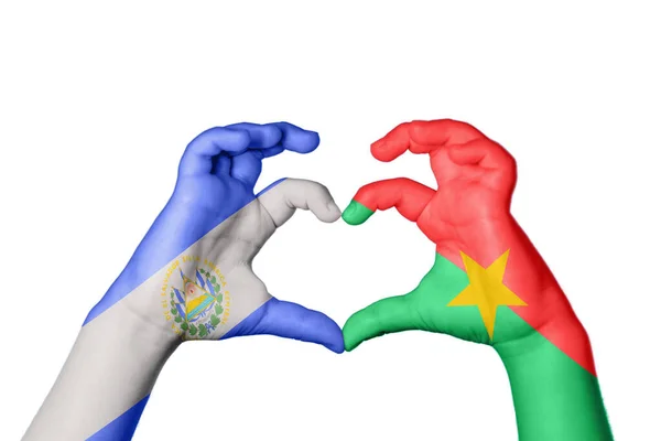 Сальвадор Буркина Фасо Сердце Жест Рукой Делает Сердце Обрезка Пути — стоковое фото