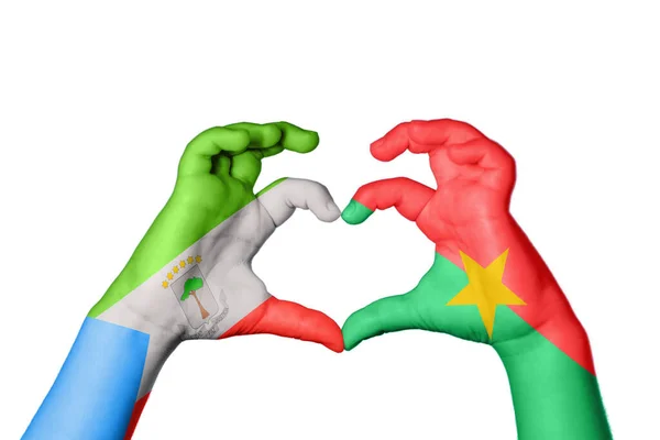 Guinea Ecuatorial Burkina Faso Corazón Gesto Mano Que Hace Corazón —  Fotos de Stock