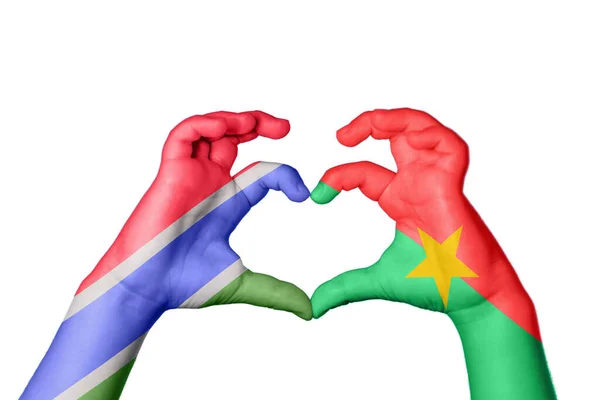 Гамбия Буркина Фасо Сердце Жест Руки Делает Сердце Обрезание Пути — стоковое фото