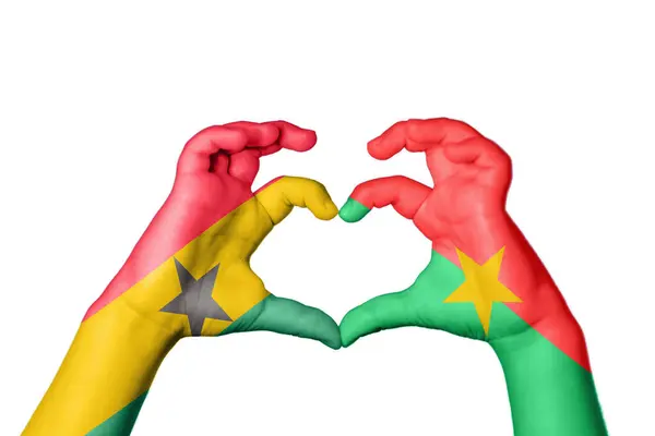Ghana Burkina Faso Hjärta Hand Gest Att Göra Hjärta Klippa — Stockfoto