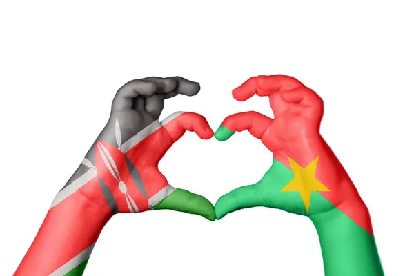 Кения Буркина Фасо Сердце Жест Руки Делает Сердце Обрезание Пути — стоковое фото