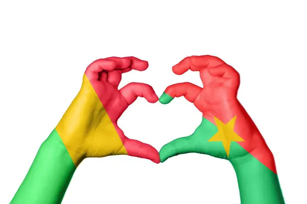 Mali Burkina Faso Szív Kézmozdulat Készítés Szív Vágás — Stock Fotó