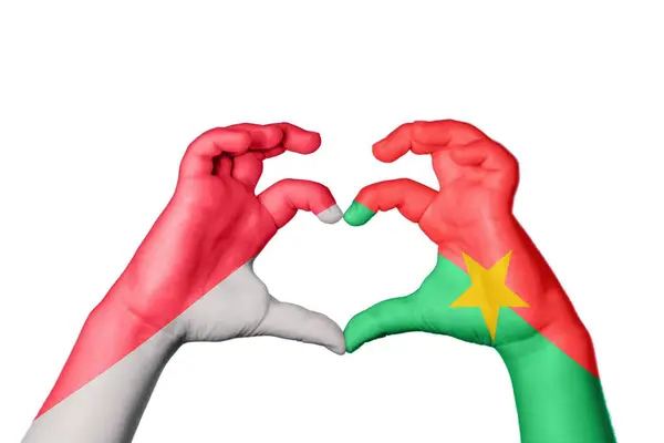 Monaco Burkina Faso Kalbi Hareketi Kalp Yapma Kırpma Yolu — Stok fotoğraf
