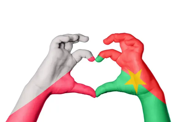 Polonya Burkina Faso Kalbi Hareketi Kalp Yapma Kırpma Yolu — Stok fotoğraf