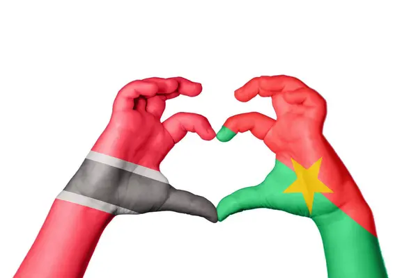 Trinidad Tobago Burkina Faso Corazón Gesto Mano Que Hace Corazón —  Fotos de Stock