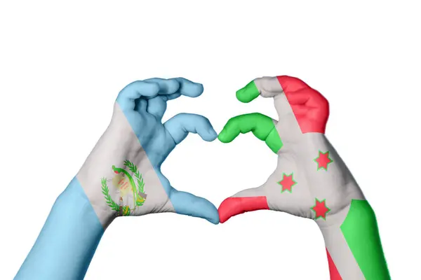 Guatemala Burundi Herz Handbewegung Die Herz Macht Clipping Path — Stockfoto