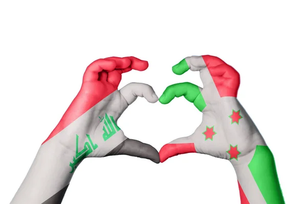 Irak Burundi Herz Handbewegung Die Herz Macht Clipping Path — Stockfoto
