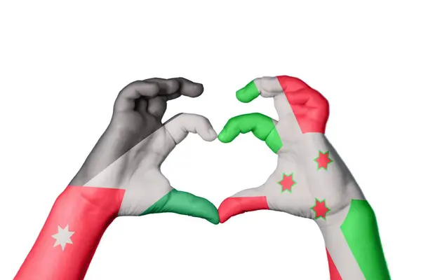 Jordanien Burundi Herz Handgeste Macht Herz Clipping Path — Stockfoto