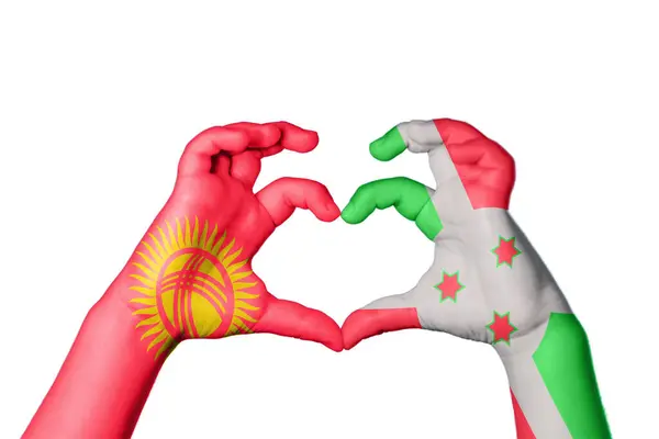 Kirgisistan Burundi Herz Handbewegung Die Herz Macht Clipping Path — Stockfoto