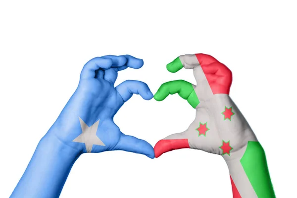 Somalia Burundi Herz Handbewegung Die Herz Macht Clipping Path — Stockfoto