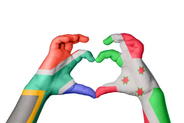 África Sul Burundi Coração Gesto Mão Fazendo Coração Clipping Path — Fotografia de Stock