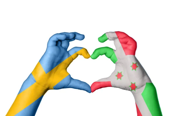 瑞典布隆迪心 手握心算心 收割之路 — 图库照片