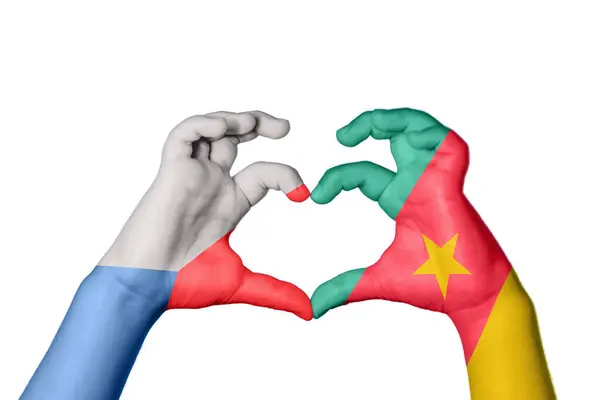 Чехия Камерун Сердце Жест Сердца Отрезание Пути — стоковое фото