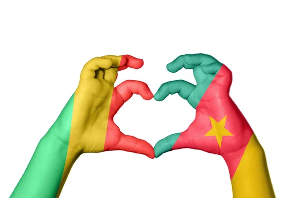 Republic Congo Cameroon Heart Hand Gesture Making Heart Clipping Path — Stock Photo, Image