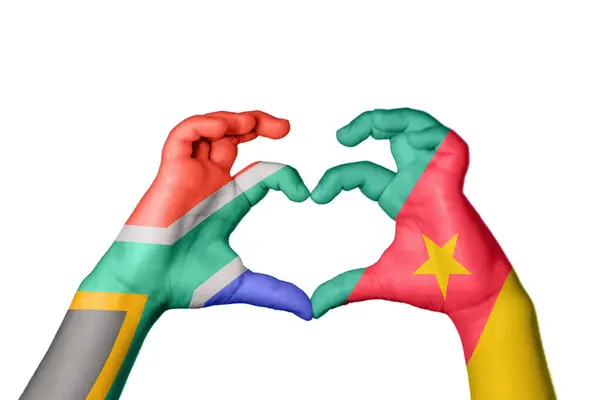 Serce Kamerunu Południowej Afryki Gest Ręczny Serca Ścieżka Klipu — Zdjęcie stockowe