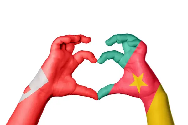 Serce Kamerunu Tonga Gest Ręczny Serca Ścieżka Klipu — Zdjęcie stockowe