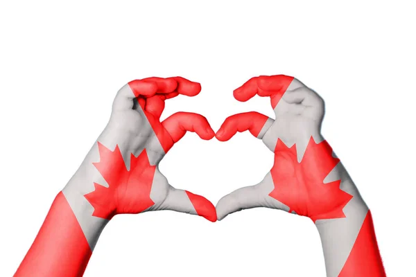 Canada Canada Heart Hand Gesture Making Heart Clipping Path — Stock Photo, Image
