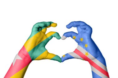 Togo Cape Verde Heart, el hareketi kalp yapma, kırpma yolu.