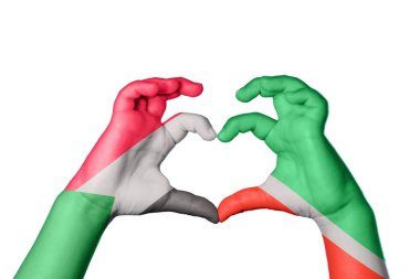 Sudan Çeçenistan Kalbi, El hareketi kalp yapmak, Kırpma Yolu