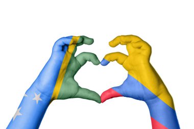 Solomon Adaları Kolombiya Kalbi, El hareketi kalp yapma, Kırpma Yolu