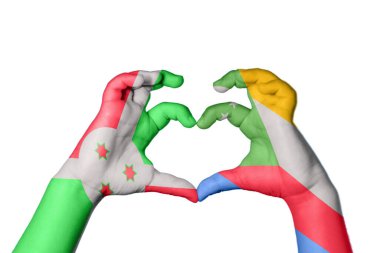 Burundi Comoros Heart, El hareketi kalp yapmak, Kırpma Yolu