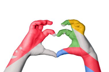 Singapur Komoros Kalbi, El hareketi, kalp yapma, Kırpma Yolu