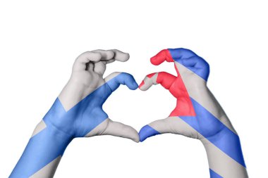 Finlandiya Küba Kalbi, El hareketi kalp yapma, Kırpma Yolu