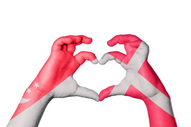 Singapur Danimarka Kalbi, El hareketi kalp yapma, Kırpma Yolu