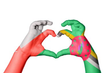 Umman Dominica Heart, El hareketi kalp yapmak, Kırpma Yolu