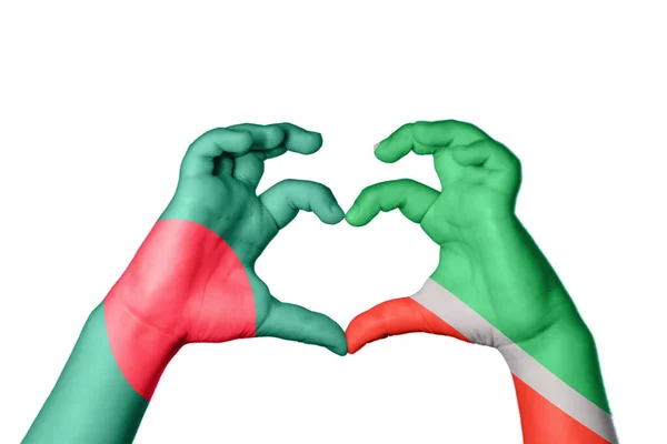 Bangladesh Tsjetsjenië Hart Hand Gebaar Maken Hart Knippen Pad — Stockfoto