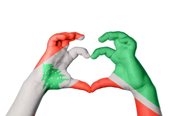 Libanon Tsjetsjenië Hart Handgebaar Maken Hart Knippad — Stockfoto