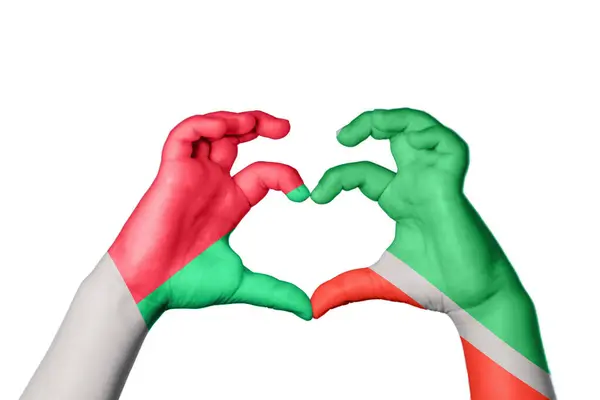 Madagaskar Tschetschenien Herz Handbewegung Die Herz Macht Clipping Path — Stockfoto