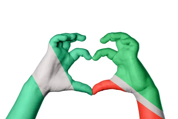 Nigeria Tschetschenien Herz Handgeste Die Herz Macht Clipping Path — Stockfoto
