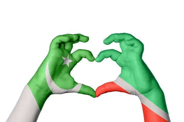 Pakistán Corazón Chechenia Hacer Gestos Corazón Recortar Camino — Foto de Stock