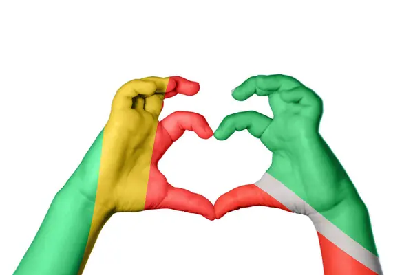 Republik Kongo Tschetschenien Herz Handbewegung Die Herz Macht Clipping Path — Stockfoto