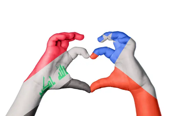 Ирак Чили Сердце Жест Сердца Отрезание Пути — стоковое фото