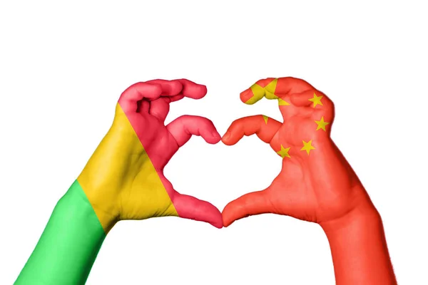 Mali China Heart Gesto Della Mano Che Cuore Percorso Ritaglio — Foto Stock
